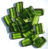 20 18mm Olivine Chiclet Glass Beads
